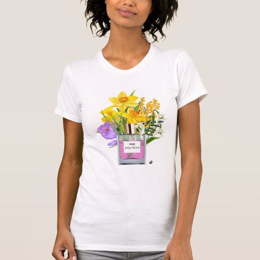 Flakon Pure spring blossom mit Frühlingsblumen T-shirt (Voorkant)