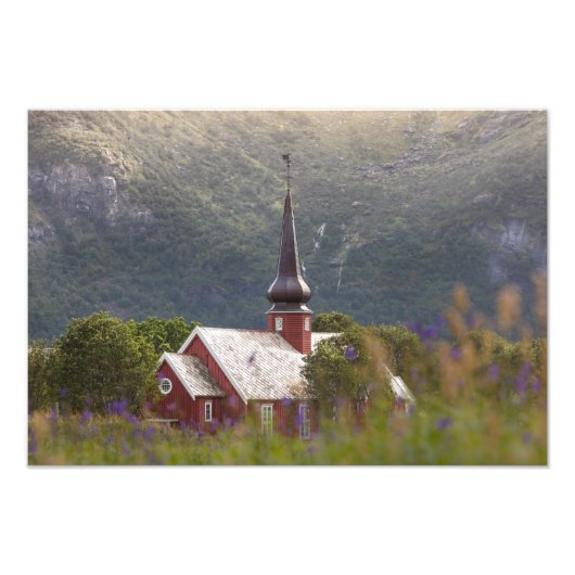 Flakstad Church Foto Afdruk (Voorkant)