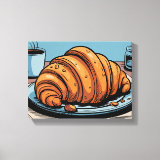 Flaky Morning Croissant Treat Canvas Afdruk