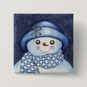 Flaky Snowman Button