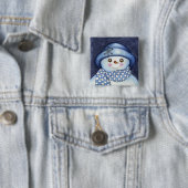 Flaky Snowman-Button Vierkante Button 5,1 Cm (In situ)