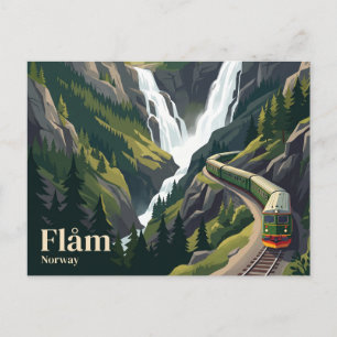 Flåm-spoorlijn Noorwegen Briefkaart
