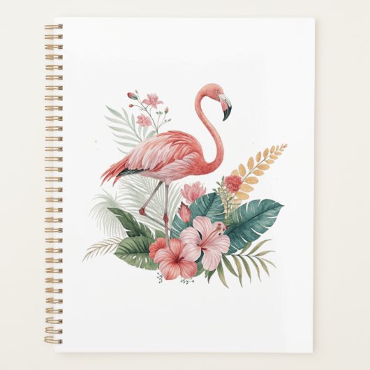Flamant Avec Fleurs (Devant)