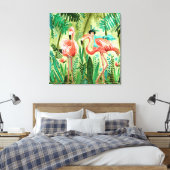 Flamant dans la jungle tropicale  impression sur t (Insitu(Chambre))