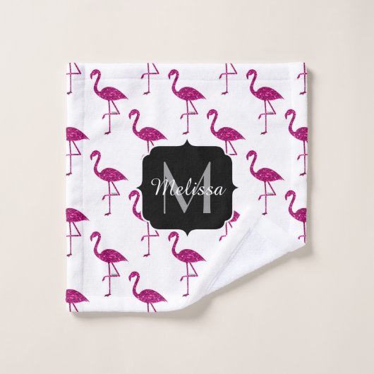 Flamant flamand rose parties scintillant scintilla (Gant de toilette)