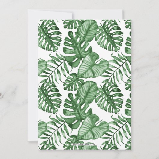 Flamant rose 21e fête d'anniversaire Invitation (Dos)