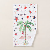 Flamant rose 4 juillet serviette (Serviette à main)