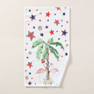 Flamant rose 4 juillet serviette