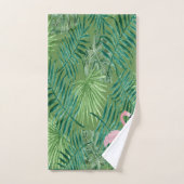 Flamant Rose Adorable, Feuilles de Palmier (Serviette à main)