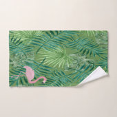 Flamant Rose Adorable, Feuilles de Palmier (Serviette à main)