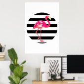 Flamant rose, affiche d'été tropicale, affiche de (Bureau à domicile)