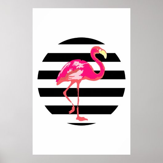 Flamant rose, affiche d'été tropicale, affiche de (Devant)