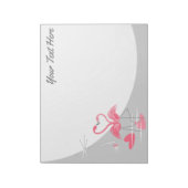 Flamant rose Aimer Grande Lune Bloc-notes Texte ho (Tourné)