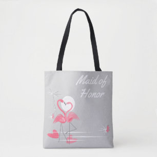 Flamant rose Amour côté femme d'honneur sac fourre