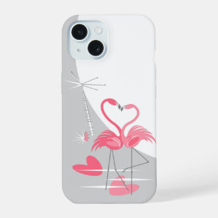 Flamant rose Amour Grande Lune coque iphone vertic