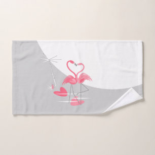 Flamant rose Amour Grande Lune serviette à main ho