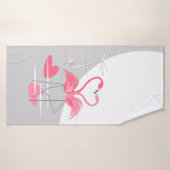 Flamant rose Amour Grande lune serviette de bain v (Serviette de bain)