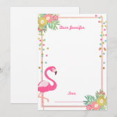 Flamant rose Anniversaire cartes du livre d'or Tim (Devant / Derrière)