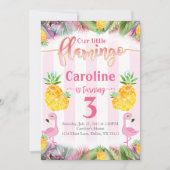 Flamant rose Anniversaire Fête Invitation Annivers (Devant)