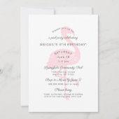 Flamant rose anniversaire invitation en rose (Devant)