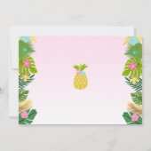 Flamant rose Anniversaire Invitation Topique Luau (Dos)