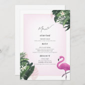 Flamant rose Anniversaire Menu Poster, Pool Party  (Devant / Derrière)