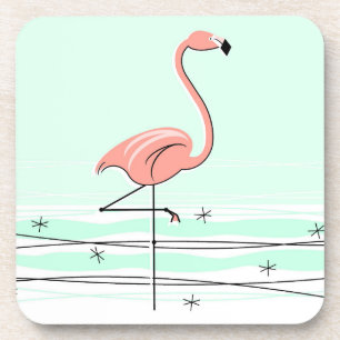 Flamant rose Aqua dessous de verre en plastique