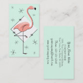 Flamant rose Aqua Diamond carte de visite (Devant / Derrière)