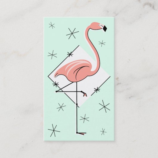 Flamant rose Aqua Diamond carte de visite (Devant)