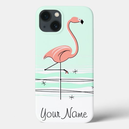Flamant rose Aqua 'Nom' iPad Mini coque (Verso)
