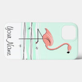 Flamant rose Aqua 'Nom' iPad Mini coque (Verso (horizontal))