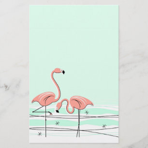 Flamant rose Aqua paire papeterie