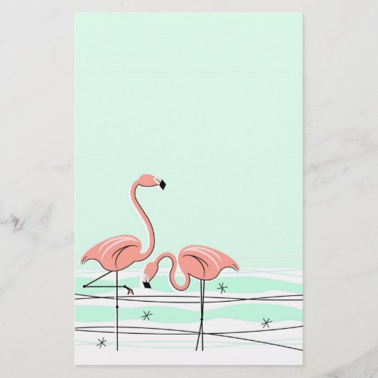 Flamant rose Aqua paire papeterie (Devant)
