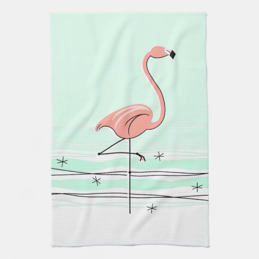 Flamant rose Aqua serviette de cuisine (Vertical)