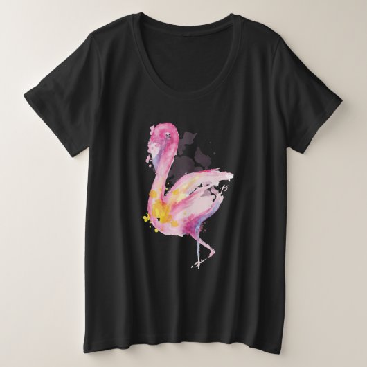 Flamant rose aquarelle (Design devant)
