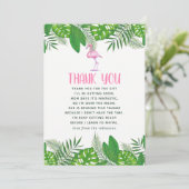 Flamant rose Aquarelle tropicale Baby shower Merci (Debout devant)