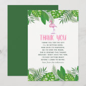 Flamant rose Aquarelle tropicale Baby shower Merci (Devant / Derrière)