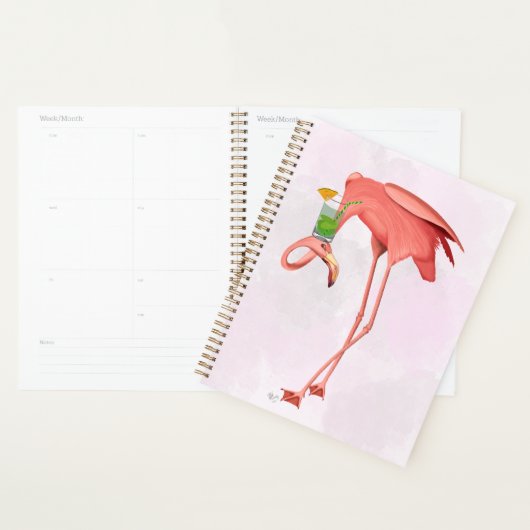 Flamant rose avec Cocktail (Devant avec enveloppe)