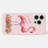 Flamant rose avec fleurs tropicales (Verso Horizontal)