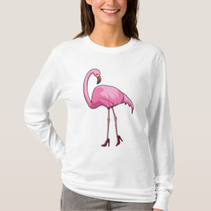 Flamant rose avec talons hauts