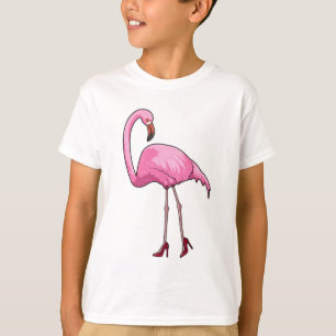 Flamant rose avec talons hauts