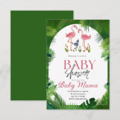 Flamant rose Baby shower Invitation (Devant / Derrière)