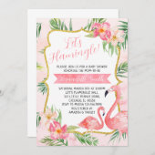 Flamant rose Baby shower Invitation (Devant / Derrière)