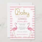 Flamant rose Baby shower Invitation (Devant)