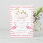 Flamant rose Baby shower Invitation (Debout devant)