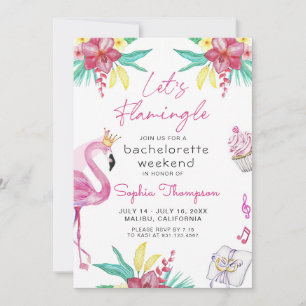 Flamant rose Bachelorette Party Invitation