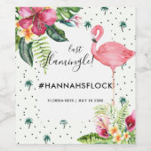 Flamant rose Bachelorette | Vins Étiquettes (Étiquettes simples)