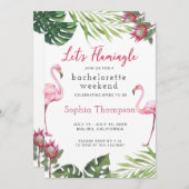 Flamant rose Bachelorette Week-end Fête Invitation (Devant / Derrière)