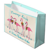 Flamant rose Baisers Chaleureux voeux de Noël Sac  (Devant Angle)