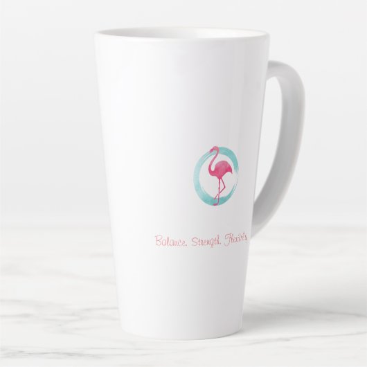 Flamant rose Beach Barre Latte Mug (Angle droit)